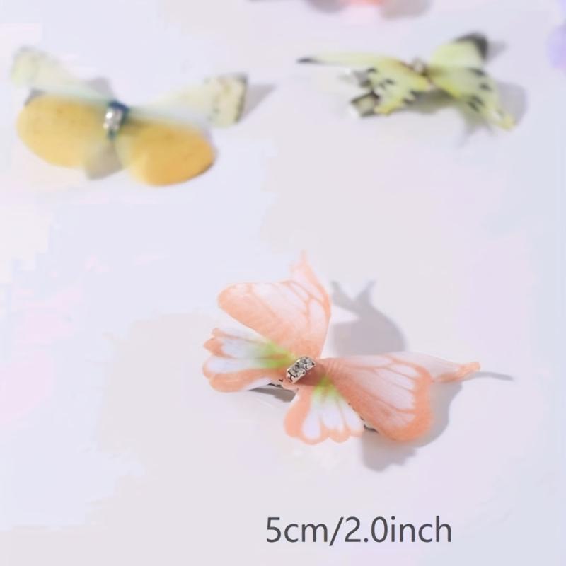 6 Tulle Butterfly Hair Clips for Children