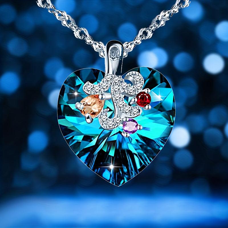 Heart Shaped Crystal Necklace Pendant Anniversary Gift