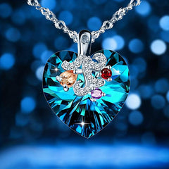 Heart Shaped Crystal Necklace Pendant Anniversary Gift