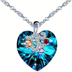 Heart Shaped Crystal Necklace Pendant Anniversary Gift