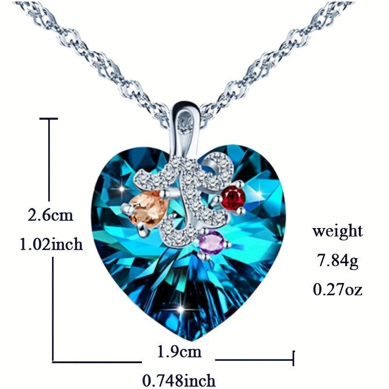 Heart Shaped Crystal Necklace Pendant Anniversary Gift