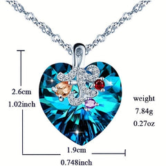 Heart Shaped Crystal Necklace Pendant Anniversary Gift
