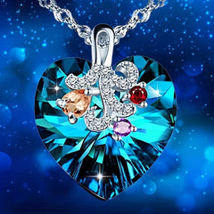 Heart Shaped Crystal Necklace Pendant Anniversary Gift