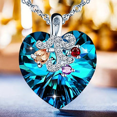 Heart Shaped Crystal Necklace Pendant Anniversary Gift