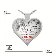 Unicorn Print Crystal Pendant Necklace for Granddaughters