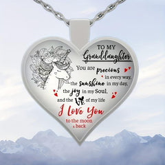 Unicorn Print Crystal Pendant Necklace for Granddaughters