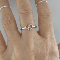 Sweet Triangle Heart Ring Women Ring Creative Party Jewelry