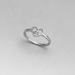 Sweet Triangle Heart Ring Women Ring Creative Party Jewelry