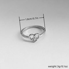 Sweet Triangle Heart Ring Women Ring Creative Party Jewelry