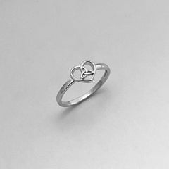Sweet Triangle Heart Ring Women Ring Creative Party Jewelry