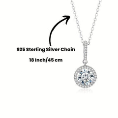 4 Claw Moissanite Necklace 925 Silver Round Cut Necklace Gift for Her