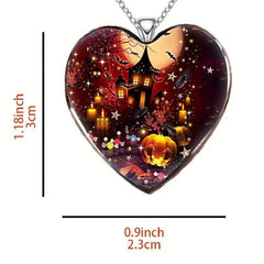 Halloween Fort Heart Necklace for Friends Partners