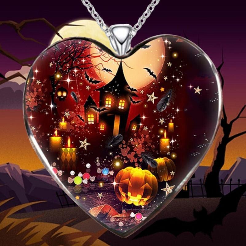 Halloween Fort Heart Necklace for Friends Partners