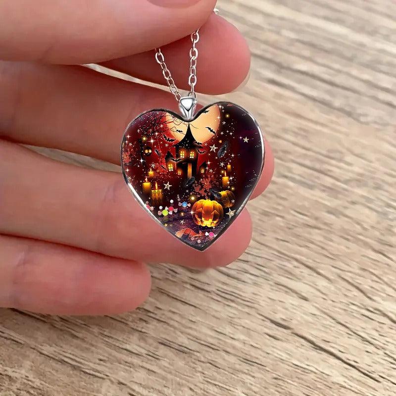 Halloween Fort Heart Necklace for Friends Partners
