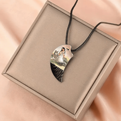 Retro Crow Wolf Woman Moon Necklace for Men Women Banquet Party