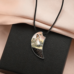 Retro Crow Wolf Woman Moon Necklace for Men Women Banquet Party