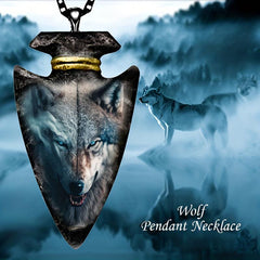 1pc Men's Punk Animal Pendant Triangle Wolf With Eyes Necklace Chain Necklace