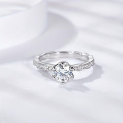S925 Silver Moissanite Snake Bracelet Ring Set