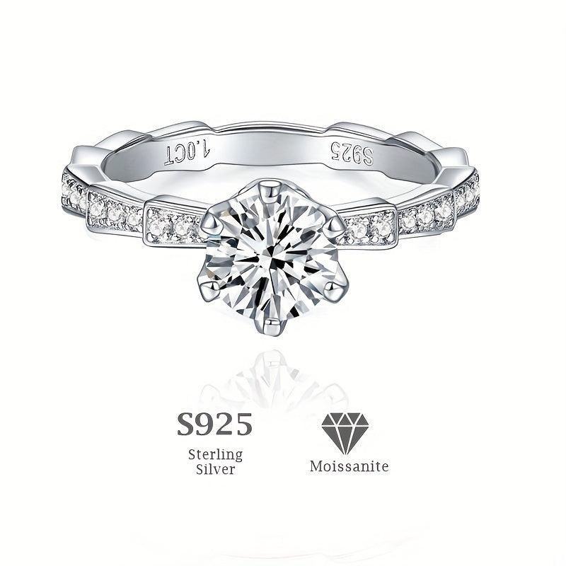 S925 Silver Moissanite Snake Bracelet Ring Set