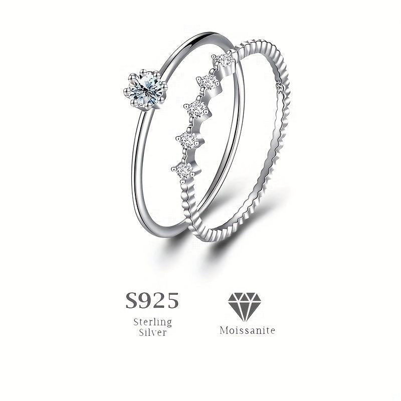 Moissanite Wedding Band 0.1 D VVS1 Sterling Silver Ring