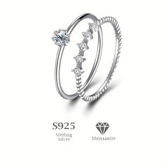 Moissanite Wedding Band 0.1 D VVS1 Sterling Silver Ring