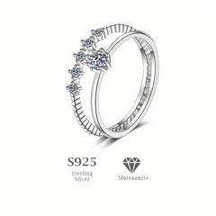 Moissanite Wedding Band 0.1 D VVS1 Sterling Silver Ring