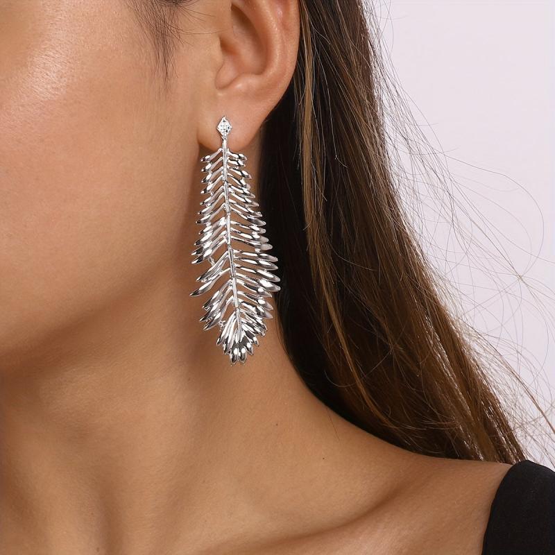 Feather Leaves Dangling Earrings Cartoon Drop Earrings Gift For Women Girls Mom