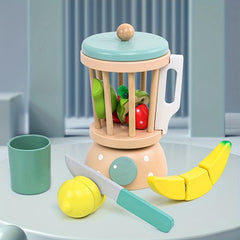Wooden Play House Juicer Boys and Girls Fruit Cutting Game Toy