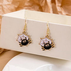 Halloween Bat Pumpkin Earrings Horror Skull Eyedrop Earrings
