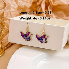 Halloween Bat Pumpkin Earrings Horror Skull Eyedrop Earrings