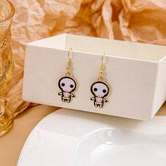 Halloween Bat Pumpkin Earrings Horror Skull Eyedrop Earrings