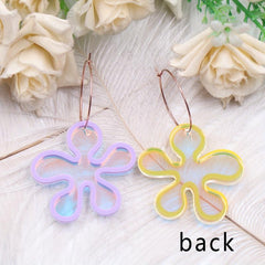 Orange Acrylic Irregular Flower Earrings Y2K Studs