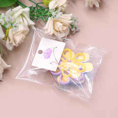 Orange Acrylic Irregular Flower Earrings Y2K Studs