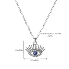 Hollow Eyelash Necklace Devil's Eye Pendant Retro Eye Necklace