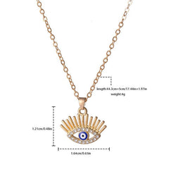 Hollow Eyelash Necklace Devil's Eye Pendant Retro Eye Necklace