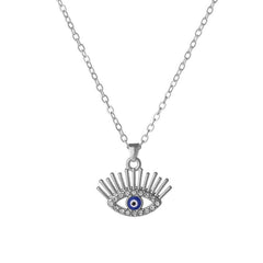 Hollow Eyelash Necklace Devil's Eye Pendant Retro Eye Necklace