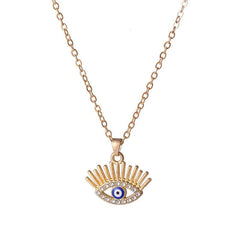Hollow Eyelash Necklace Devil's Eye Pendant Retro Eye Necklace