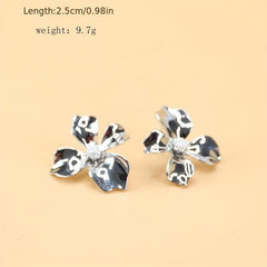 Pearl Stud Earrings Retro Crystal Earrings