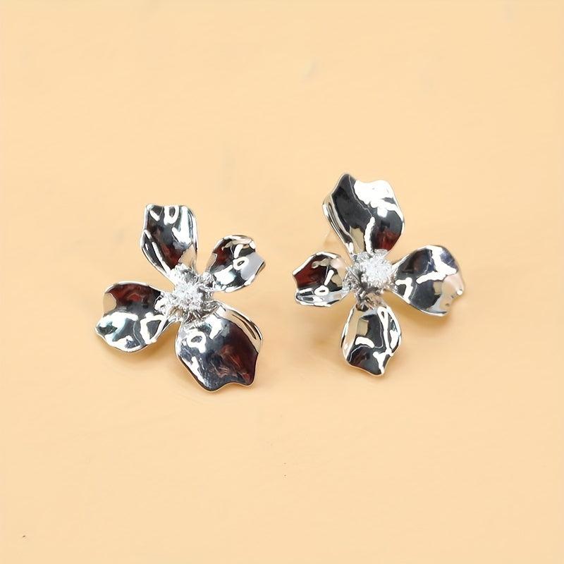 Pearl Stud Earrings Retro Crystal Earrings