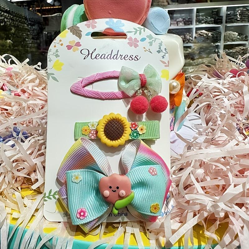 Kids Big Bow Hairpin Set Hair Fairy Headdress