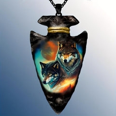 Boy's Wolf Necklace Geometric Triangle Pendant Hip Hop Punk Style