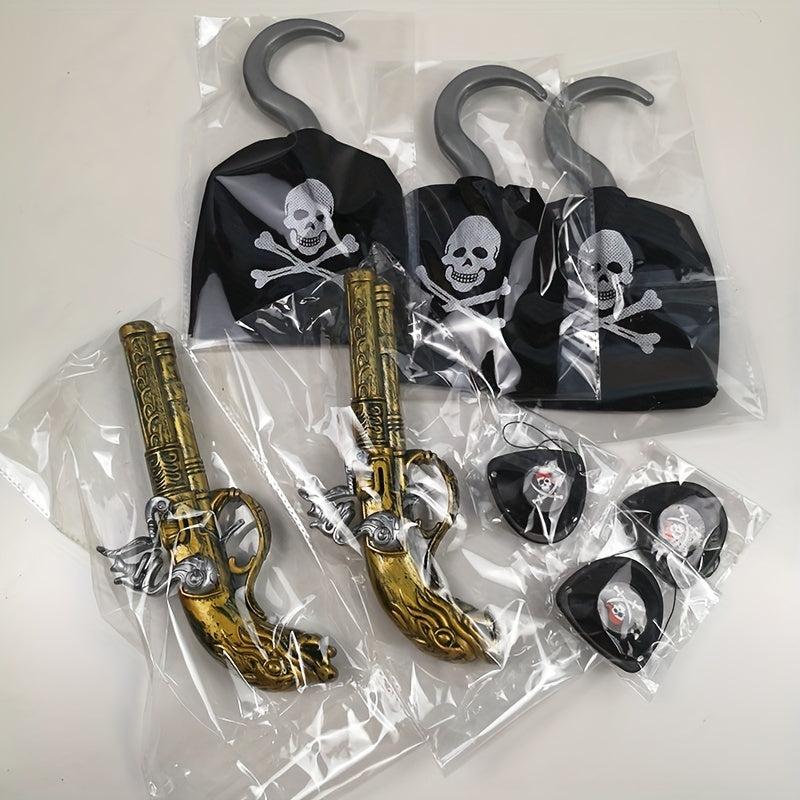 Pirate Eye Mask Children's Cosplay Dress Up Caribbean Pirate Gun Hook Toy