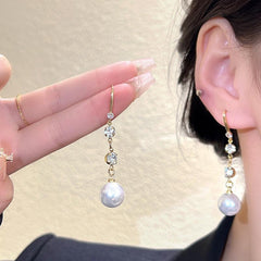 Rhinestone Beads Earrings Earhook