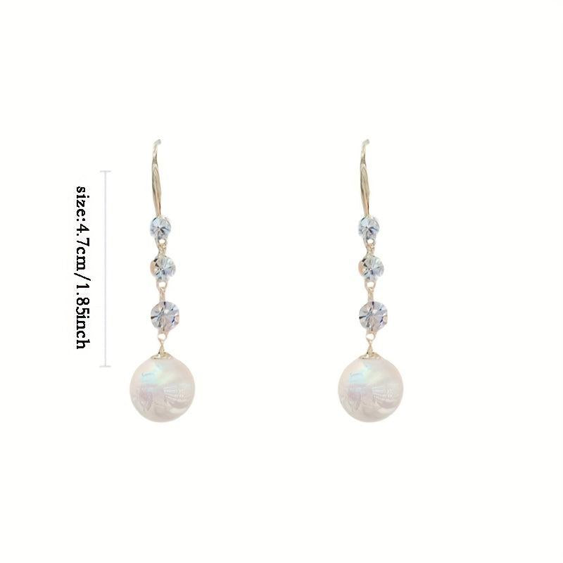 Rhinestone Beads Earrings Earhook