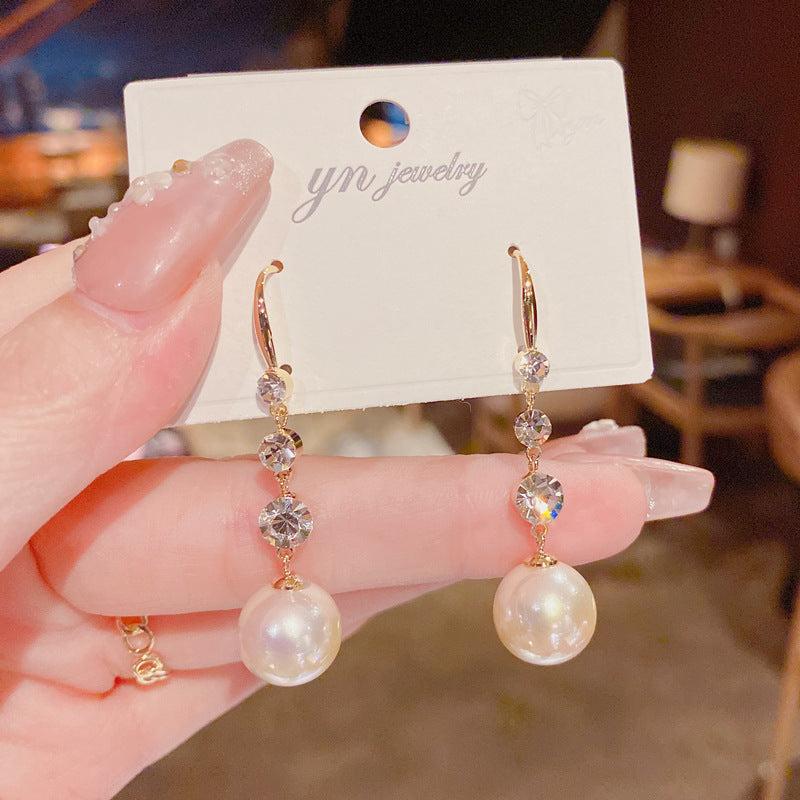 Rhinestone Beads Earrings Earhook