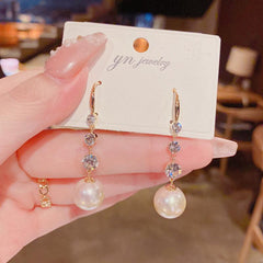 Rhinestone Beads Earrings Earhook