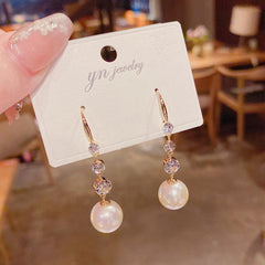 Rhinestone Beads Earrings Earhook