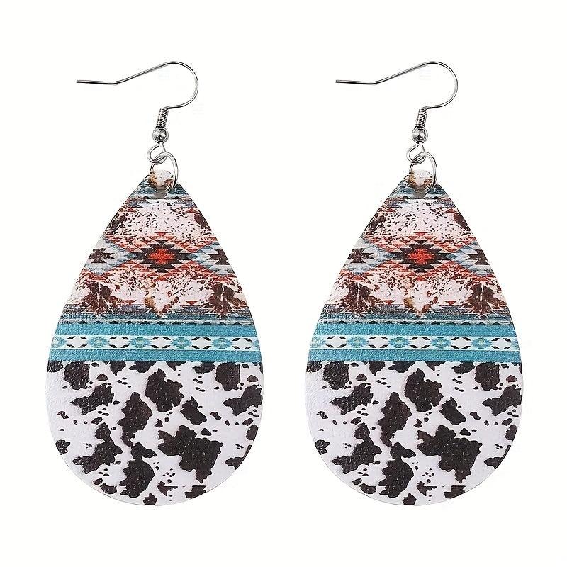 Bohemian Milk Pattern Water Drop Earrings - Toy Anniversary Christmas Gift