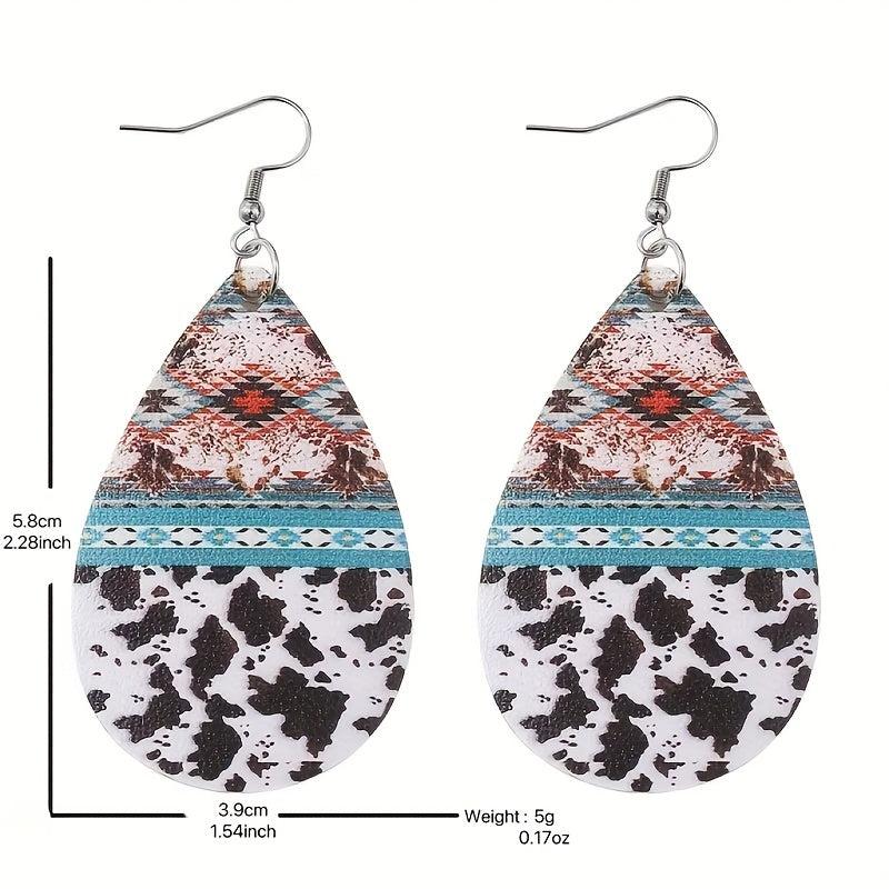 Bohemian Milk Pattern Water Drop Earrings - Toy Anniversary Christmas Gift