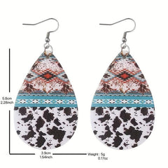 Bohemian Milk Pattern Water Drop Earrings - Toy Anniversary Christmas Gift